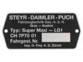 Type plate CH7P7001 (without number) | Puch Super Maxi LG1 Type plate CH7P7001 (without number) | Puch Super Maxi LG1