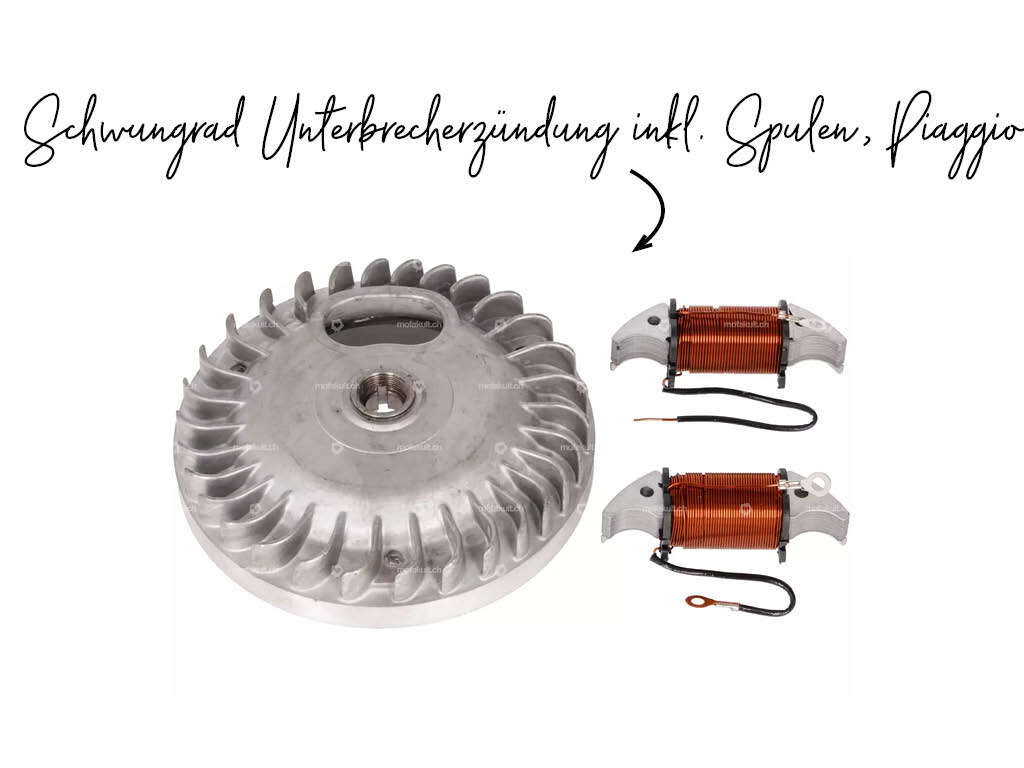 Schwungrad Unterbrecherzündung inkl. Spulen, Piaggio Schwungrad Unterbrecherzündung inkl. Spulen, Piaggio