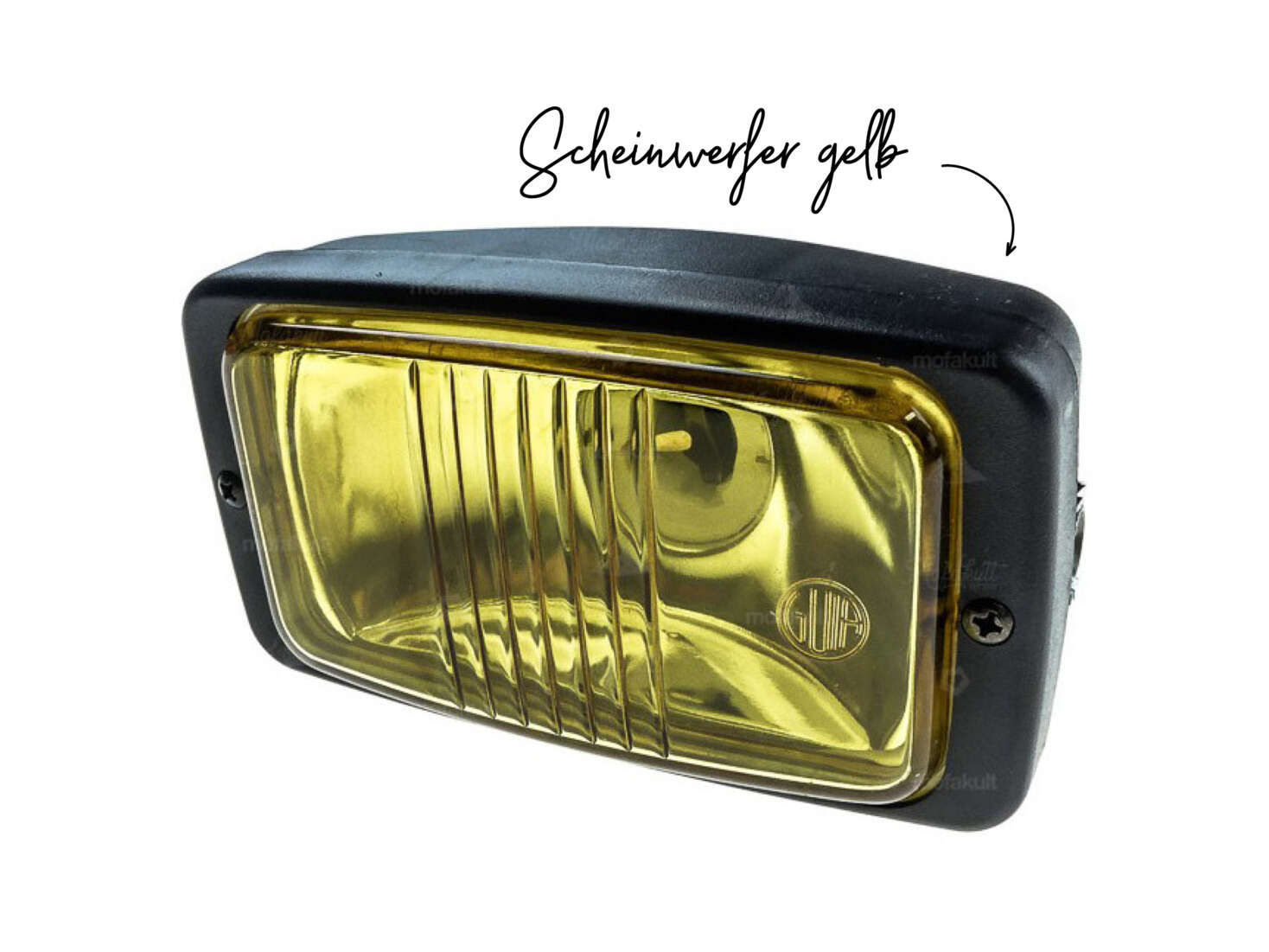 Scheinwerfer eckig (gelbes Glas) Scheinwerfer eckig (gelbes Glas)