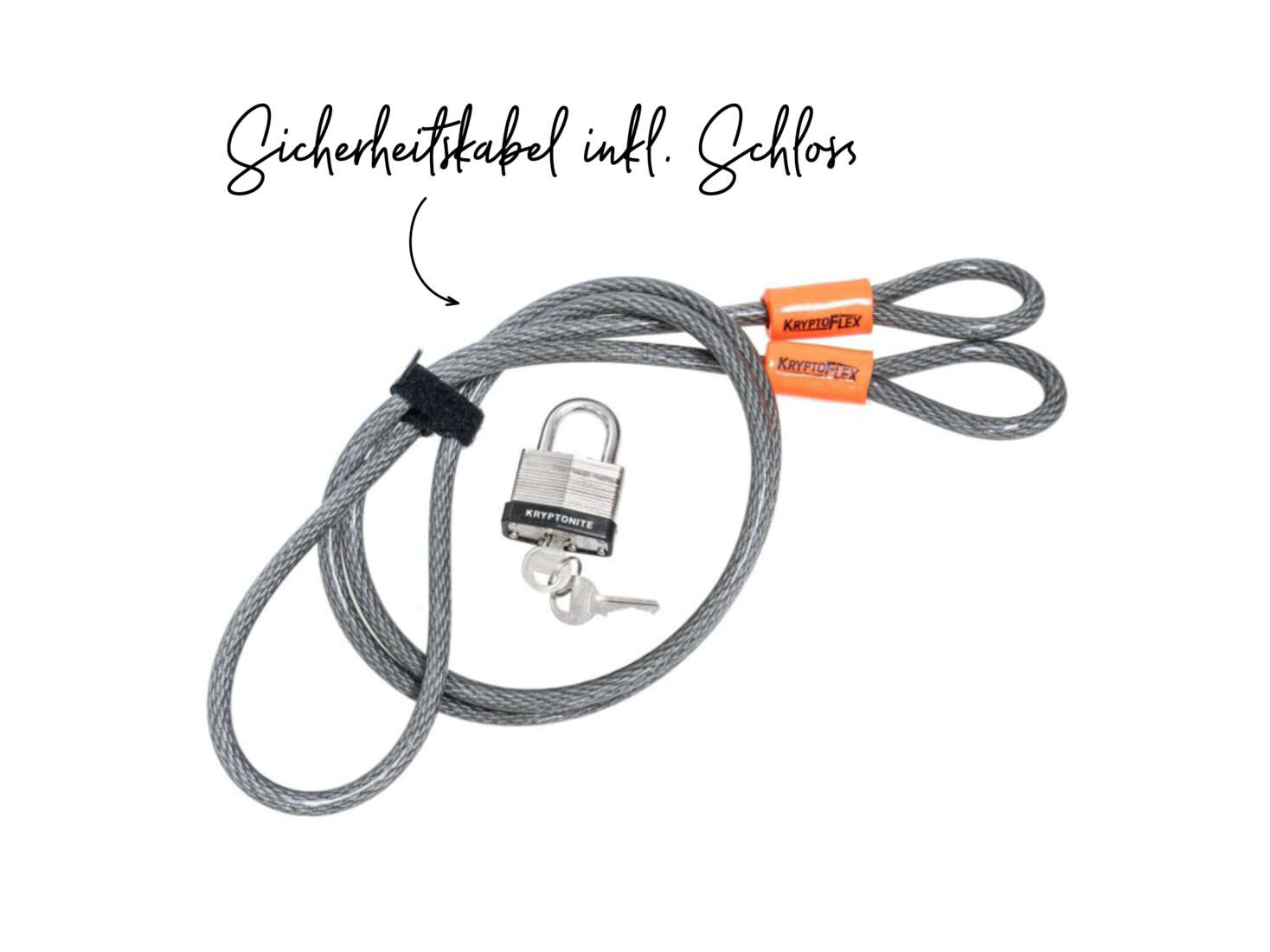 Sicherheitskabel inkl. Schloss Kryptonite 220 cm Sicherheitskabel inkl. Schloss Kryptonite 220 cm