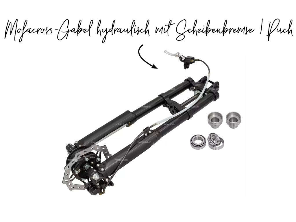 Mofacross-Gabel hydraulisch mit Scheibenbremse (Puch) Mofacross-Gabel hydraulisch mit Scheibenbremse (Puch)