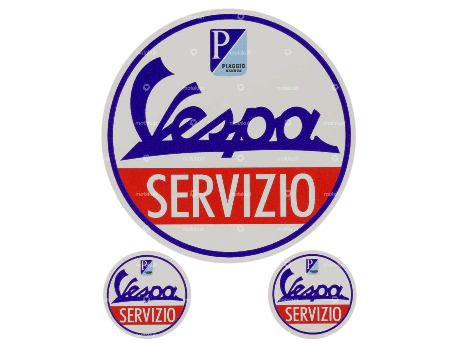 Aufkleberset «Vespa Servizio» Ø 30 / 85 mm Carousel Image 1