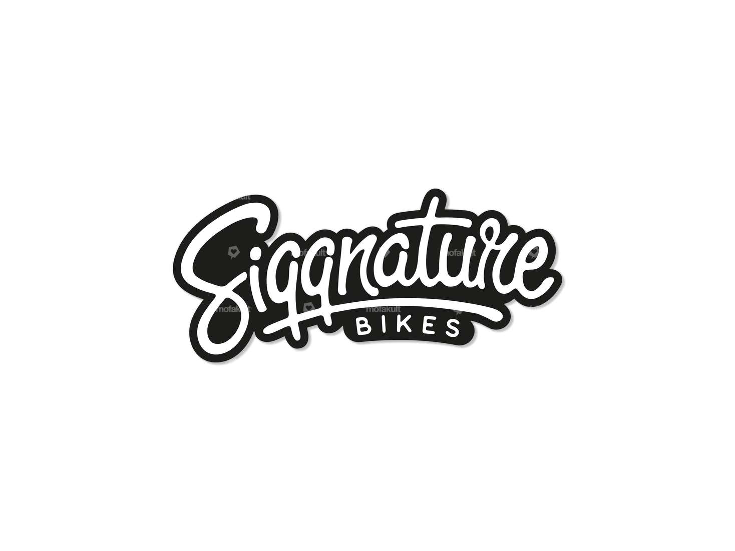 Adesivo Siggnature "Siggnature Bikes" 70 x 30 mm nero Carousel Image 1