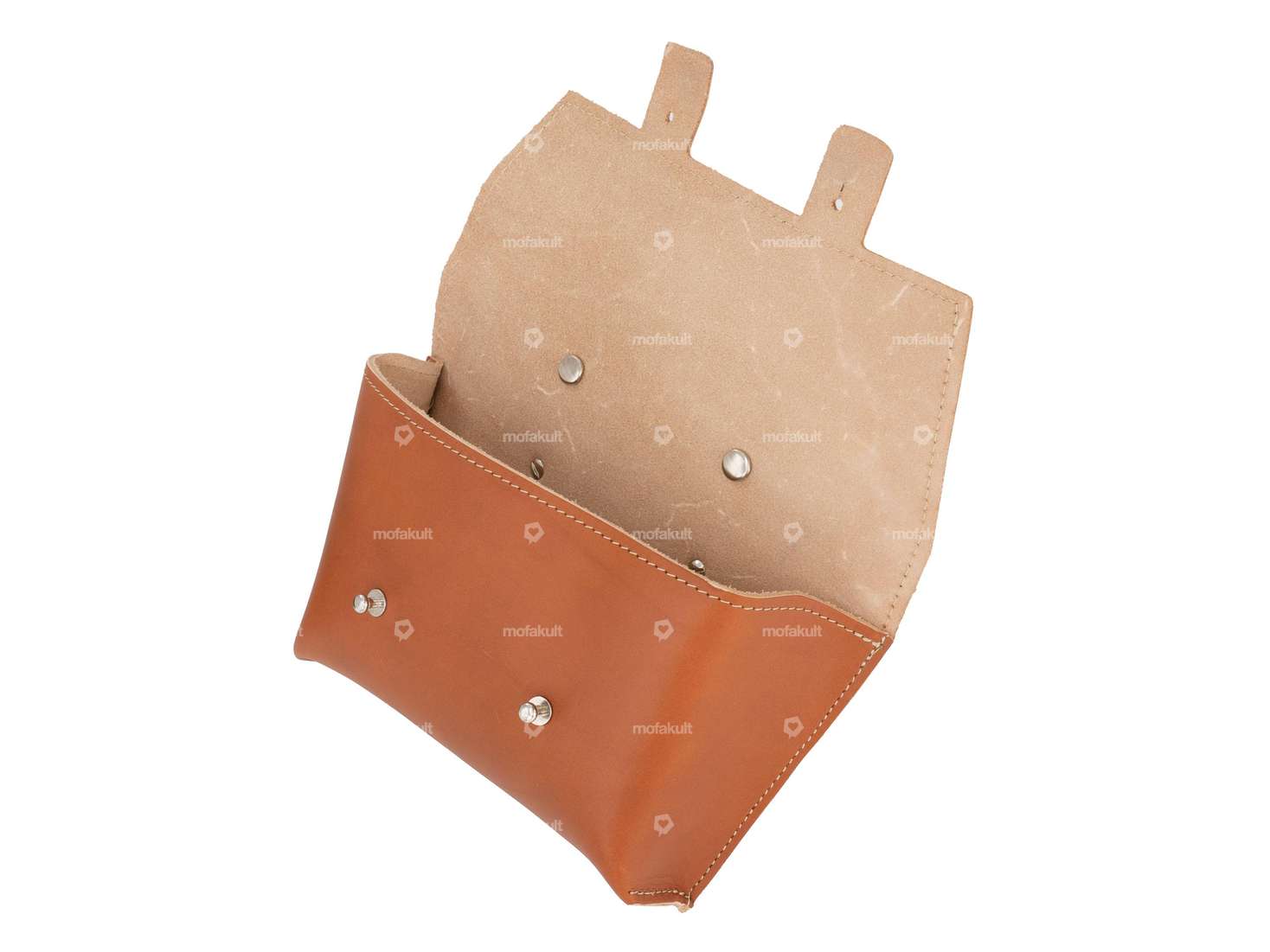 Borsa a tracolla in vera pelle marrone chiaro Carousel Image 3