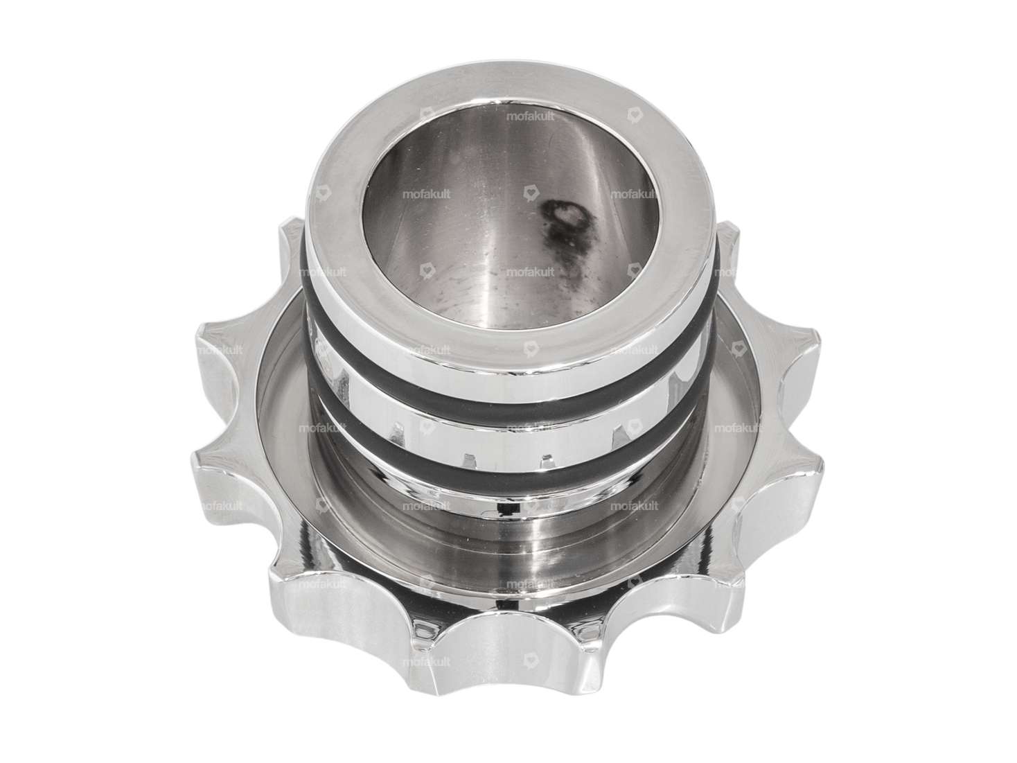 66HEROES Tappo per serbatoio "Croce di ferro" in alluminio cromato | Zündapp Belmondo Carousel Image 2