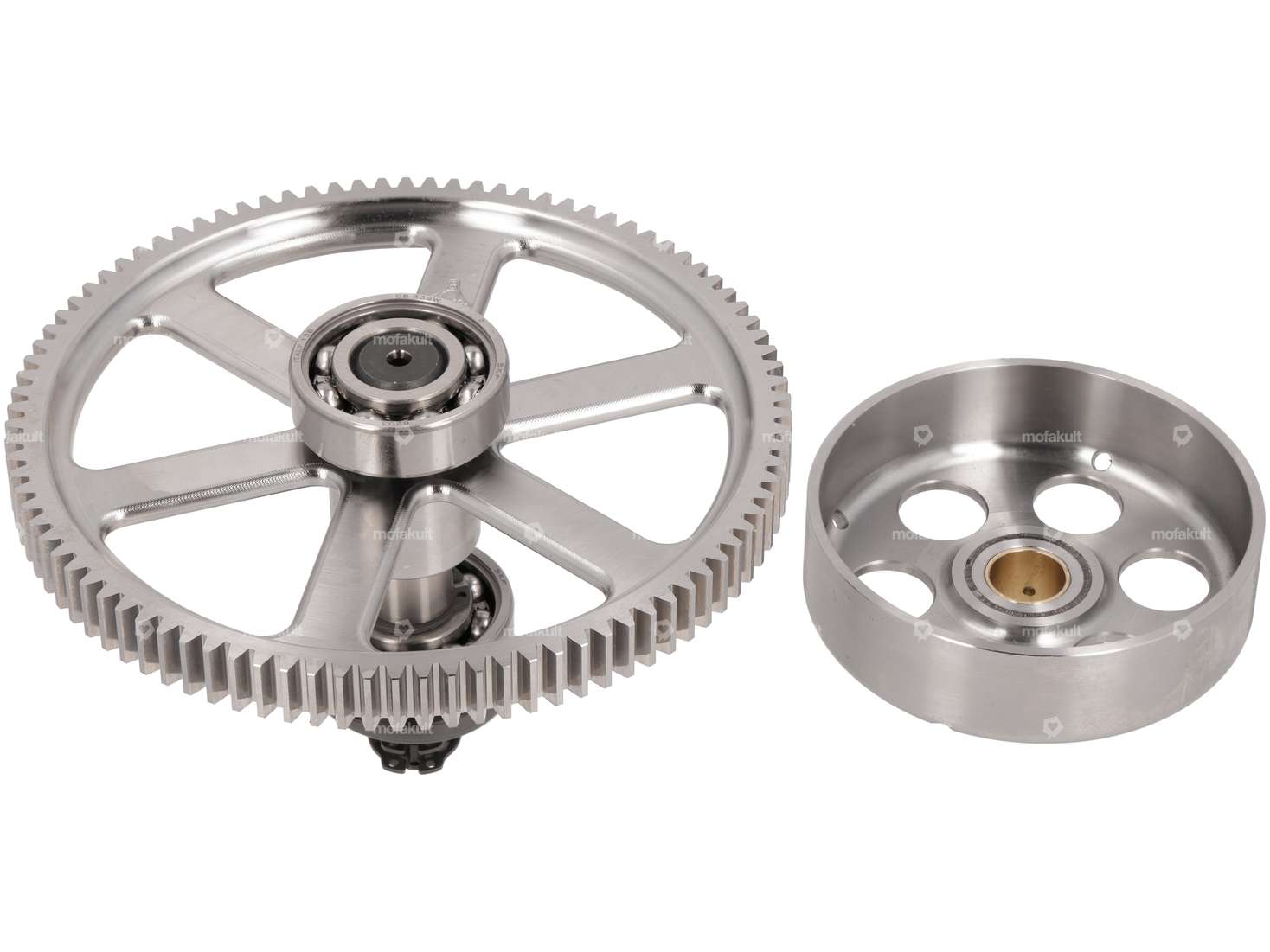 ASP clutch basket & spur gear set 19:94 teeth KTM SX50 CNC | Puch E50 Carousel Image 2