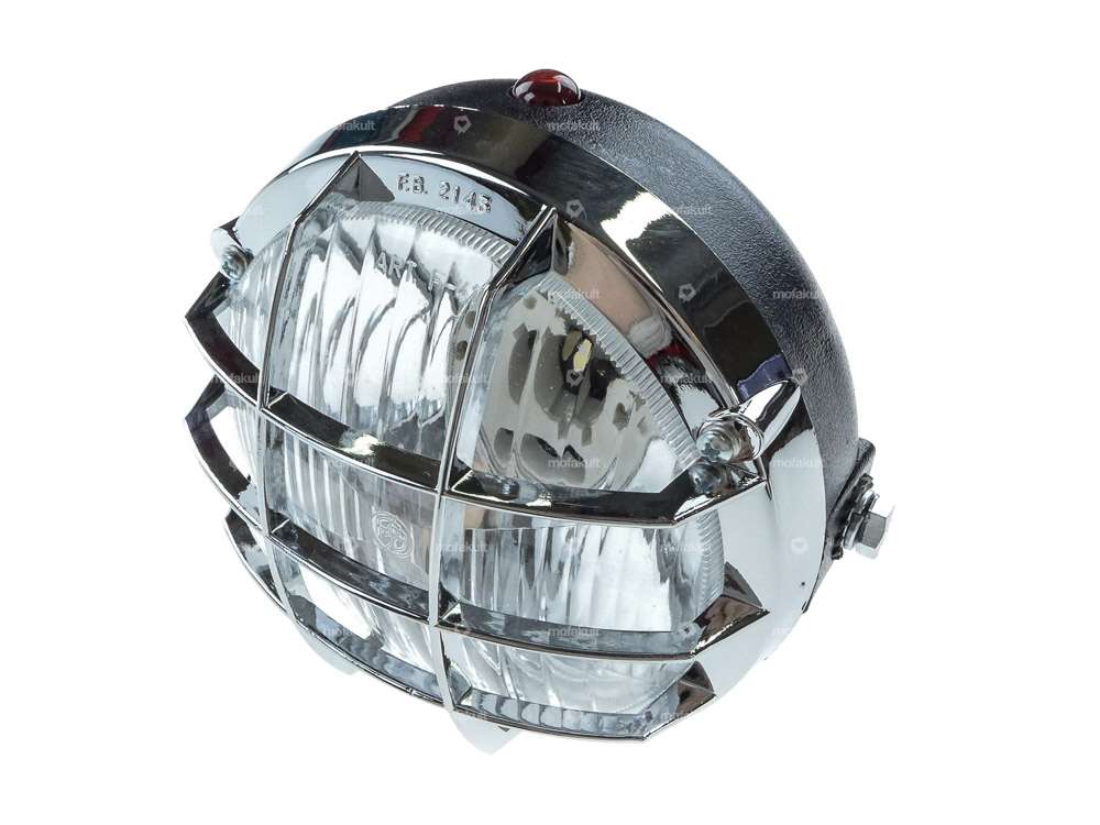 Headlights round black with grille Carousel Image 1