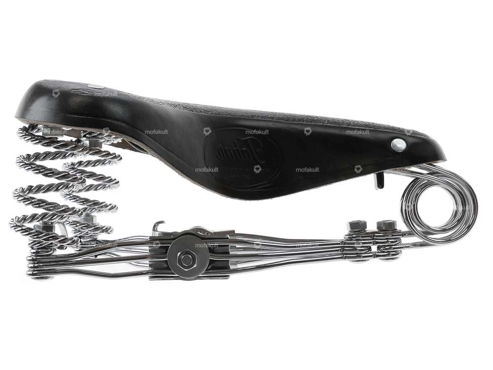 Tabor sella in pelle a molla tornita nera Carousel Image 4