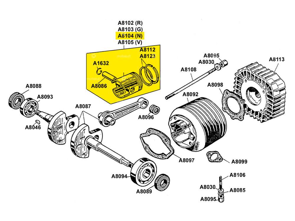 Pistone Meteor 40 mm "N" (A8104) | Beta 521 e 512 Carousel Image 2