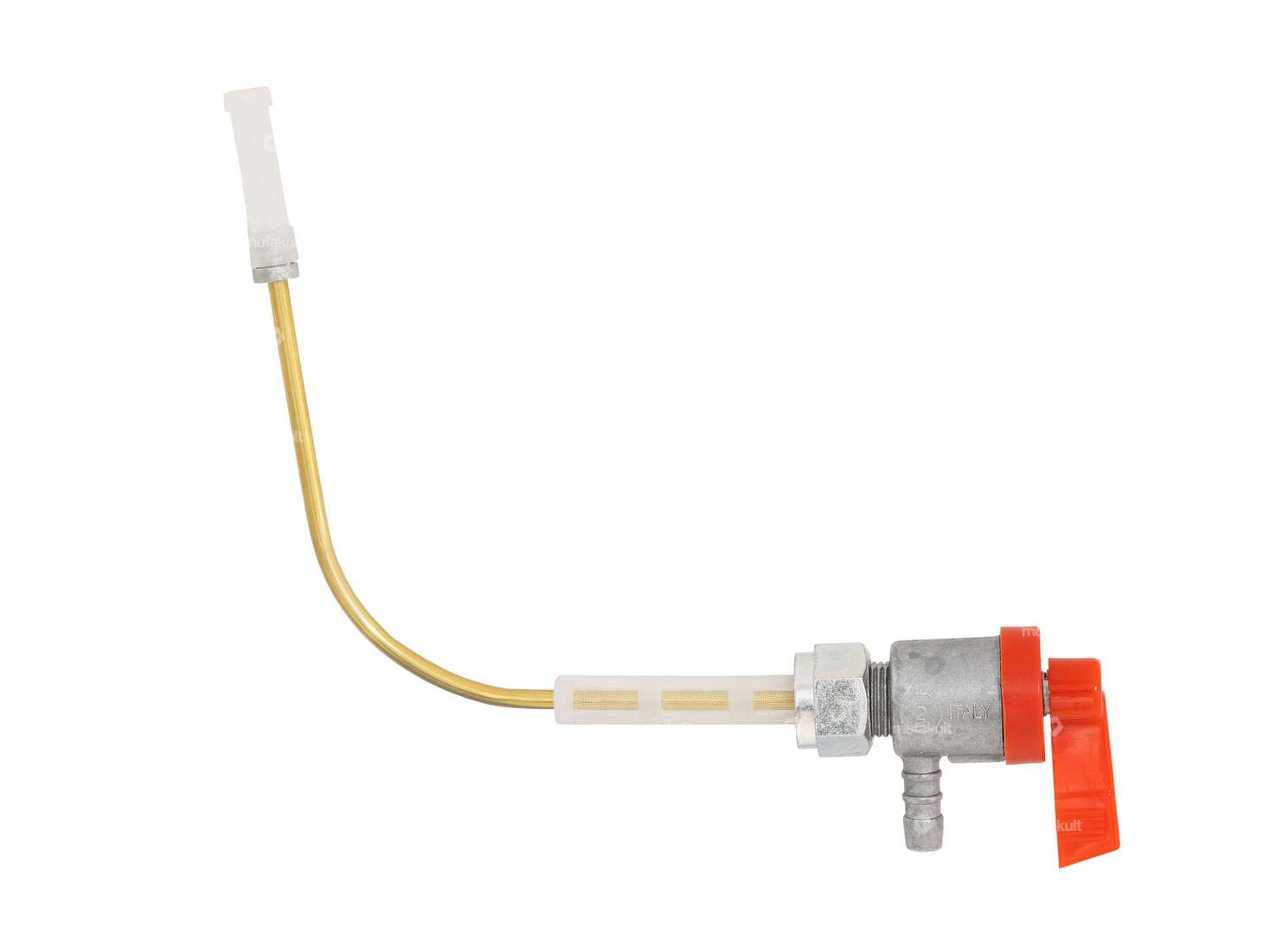 Rubinetto benzina OMG rosso orizzontale M12x1 (con dado per raccordo) | Piaggio Ciao Carousel Image 1