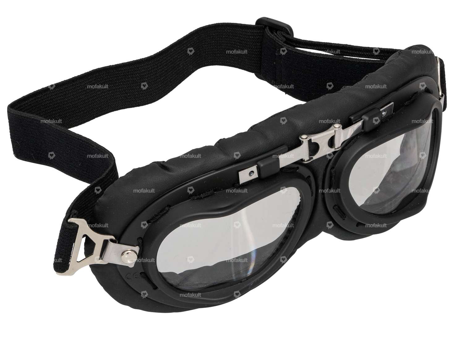 Occhiali da aviatore tondi neri Carousel Image 1