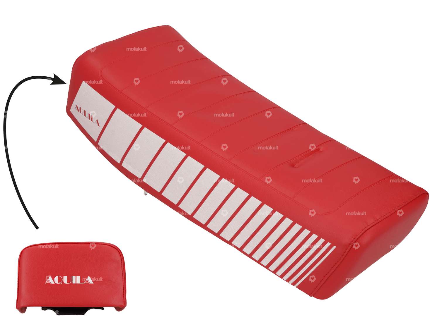 Aquila Sitzbank rot / weiss NOS | Piaggio SI Carousel Image 1