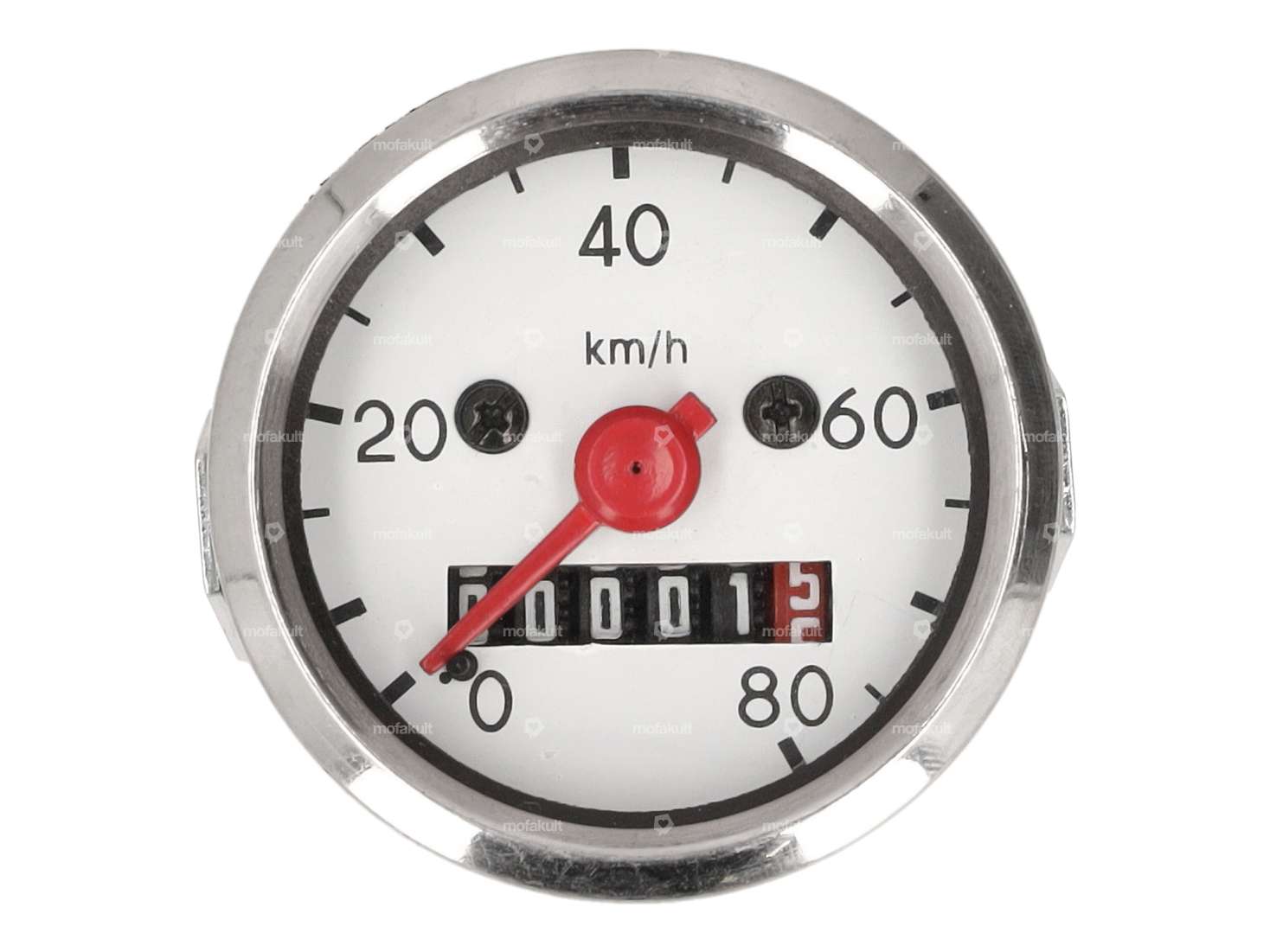 Speedometer 80 km/h Ø 48 mm illuminated (white dial) Carousel Image 2