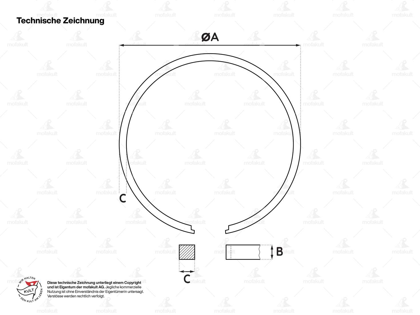 swiing® ingenious Kolbenring 45x1.5 mm (IS) hartverchromt | Puch Carousel Image 4