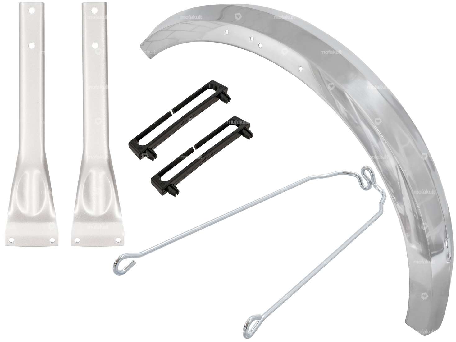 swiing® revival 17" set parafango anteriore angolare argento / cromo | Puch Maxi S, N Carousel Image 1