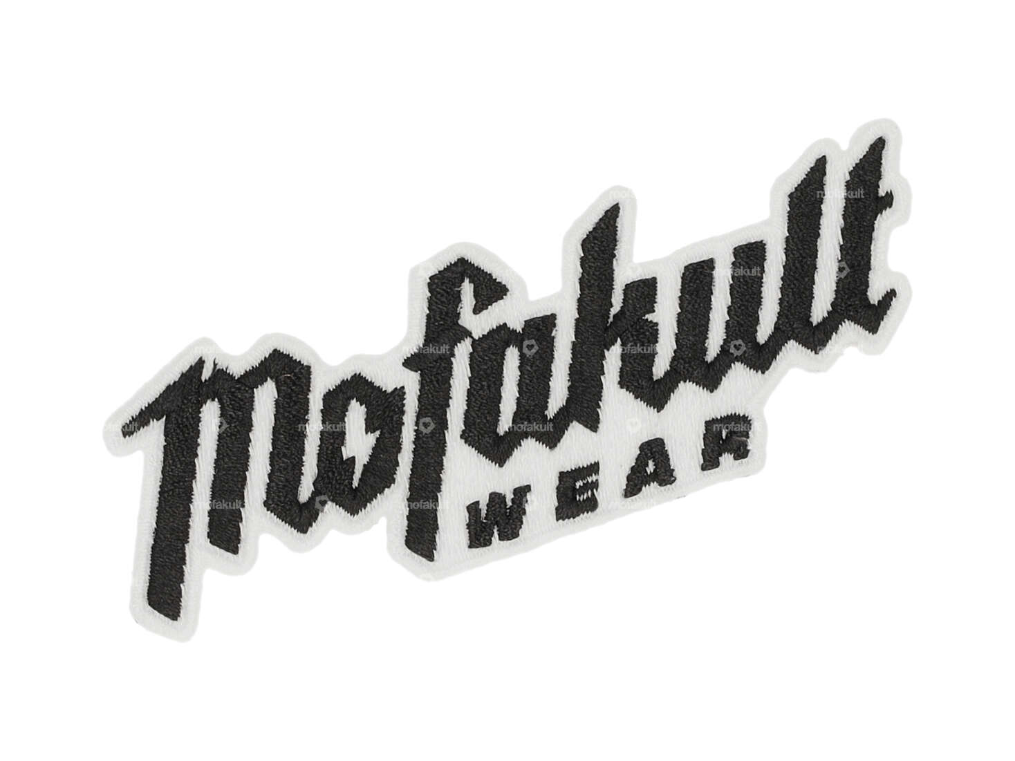 toppa mk-Merch "Mofakultwear" nero / bianco 95 x 35 mm Carousel Image 1