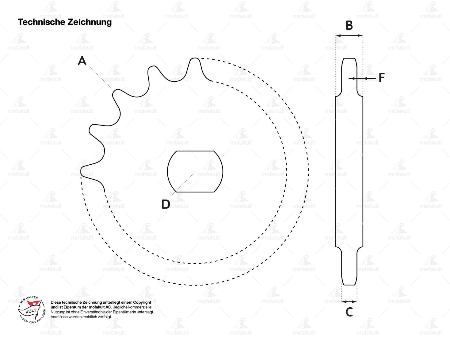 GPO sprocket 14 teeth | Zündapp Belmondo / ILO Carousel Image 2