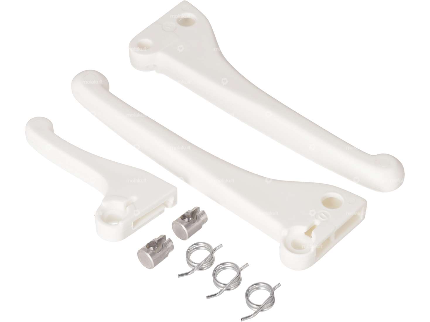 Domino Bremshebel / Dekohebel-Set Kunststoff weiss | Piaggio Ciao PX, SI, Bravo 2 / Garelli Carousel Image 2