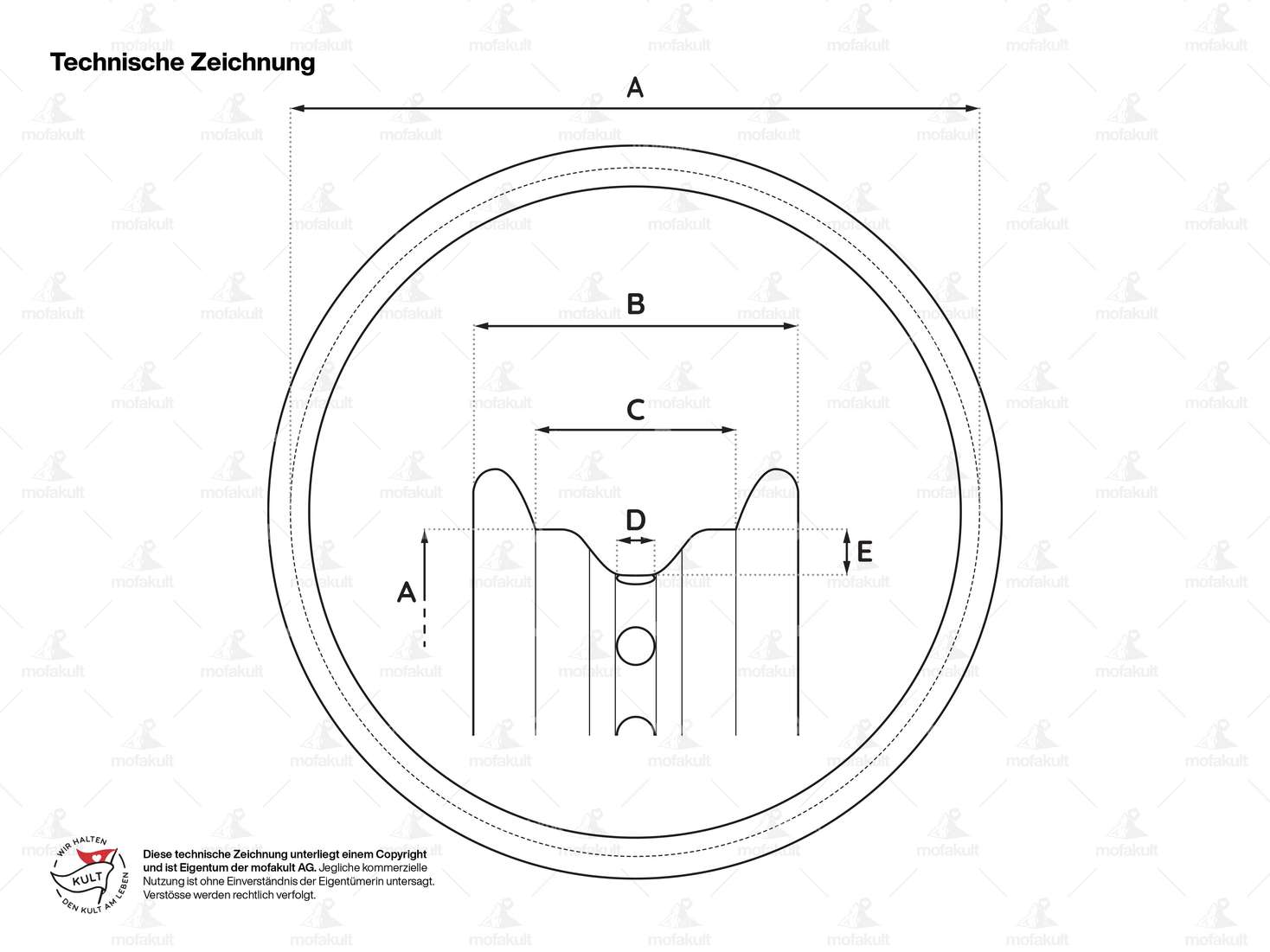 Felgenring 1.30 x 17" (50 mm) Chrom (B-Qualität) Carousel Image 4
