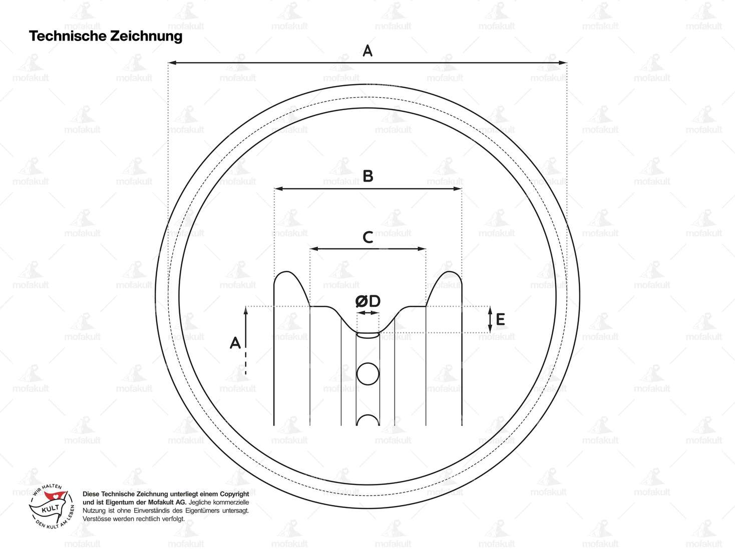 Felgenring 1.60 x 17" (56 mm) Alu silber eloxiert Carousel Image 4