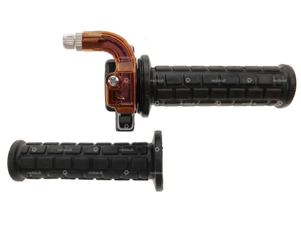 Lusito acceleratore twist grip corto nero / arancione Carousel Image 1