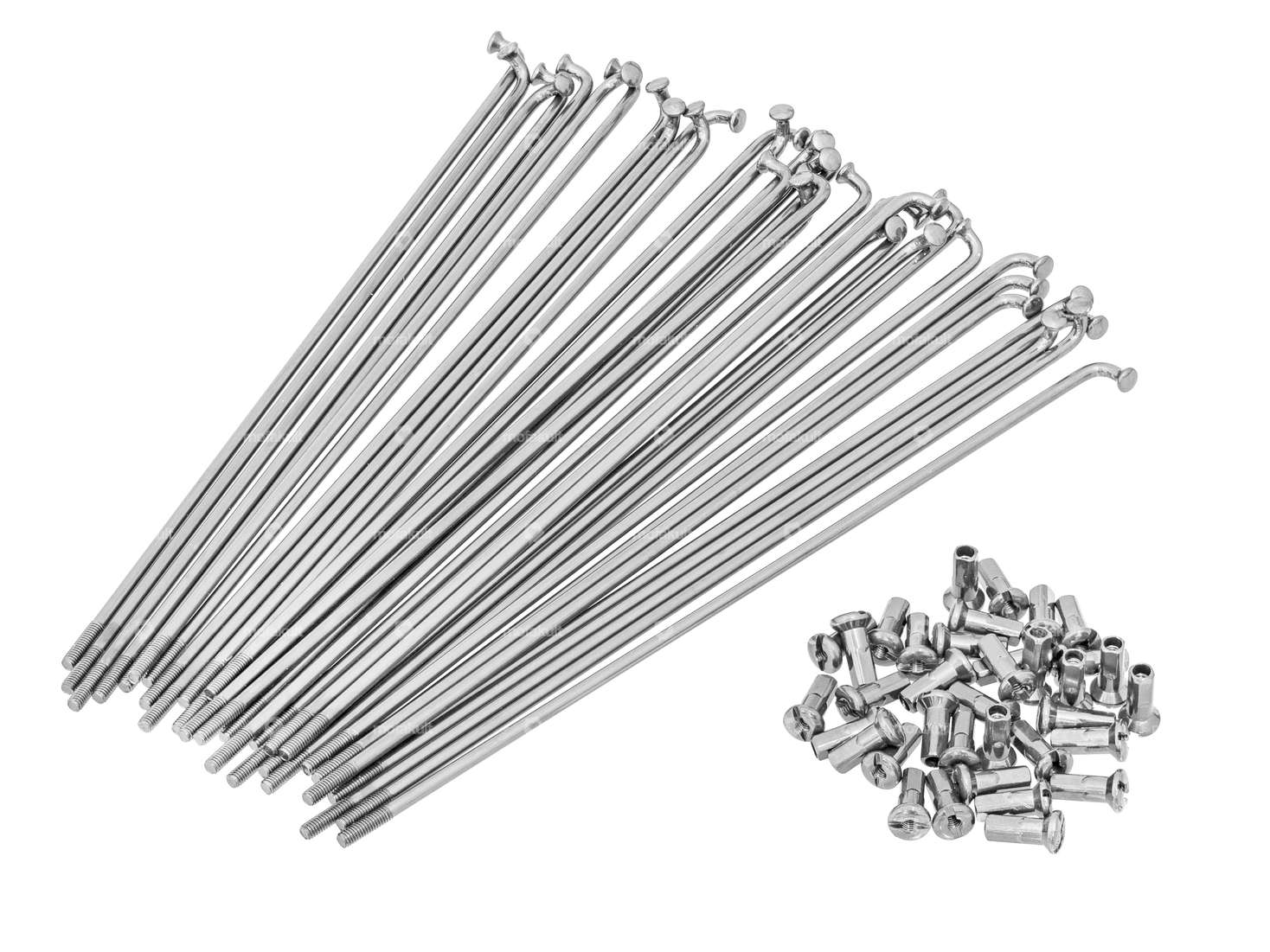 Set di raggi GPO 17" incl. nipplo (2,9 x 188 mm) argento Carousel Image 1