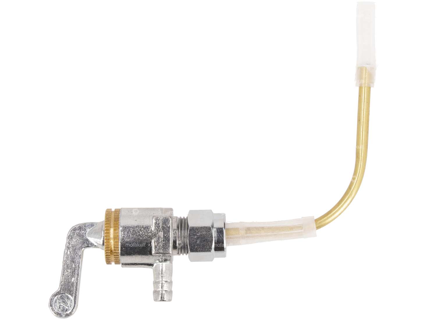 Rubinetto benzina orizzontale M12x1 (con dado per raccordo) in uscita sul fondo | Puch Maxi S, N Carousel Image 1