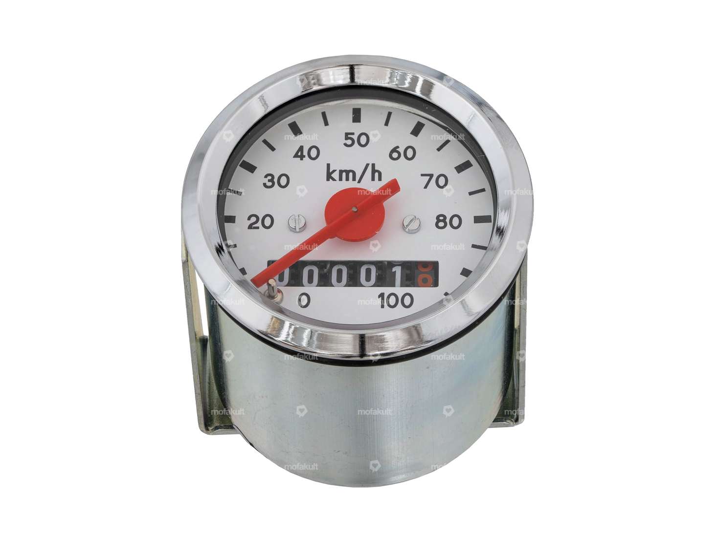 Tachimetro 100 km/h Ø 48 mm (quadrante bianco) Carousel Image 1
