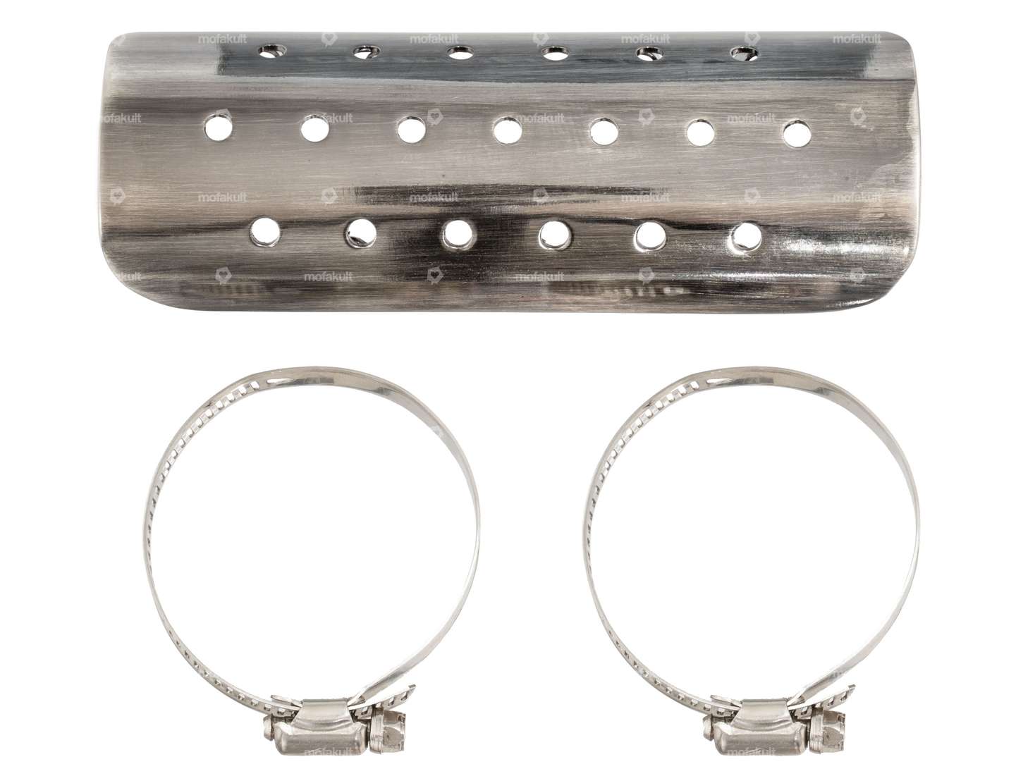 Fori della piastra termica di scarico in acciaio spazzolato (150 mm) Carousel Image 1