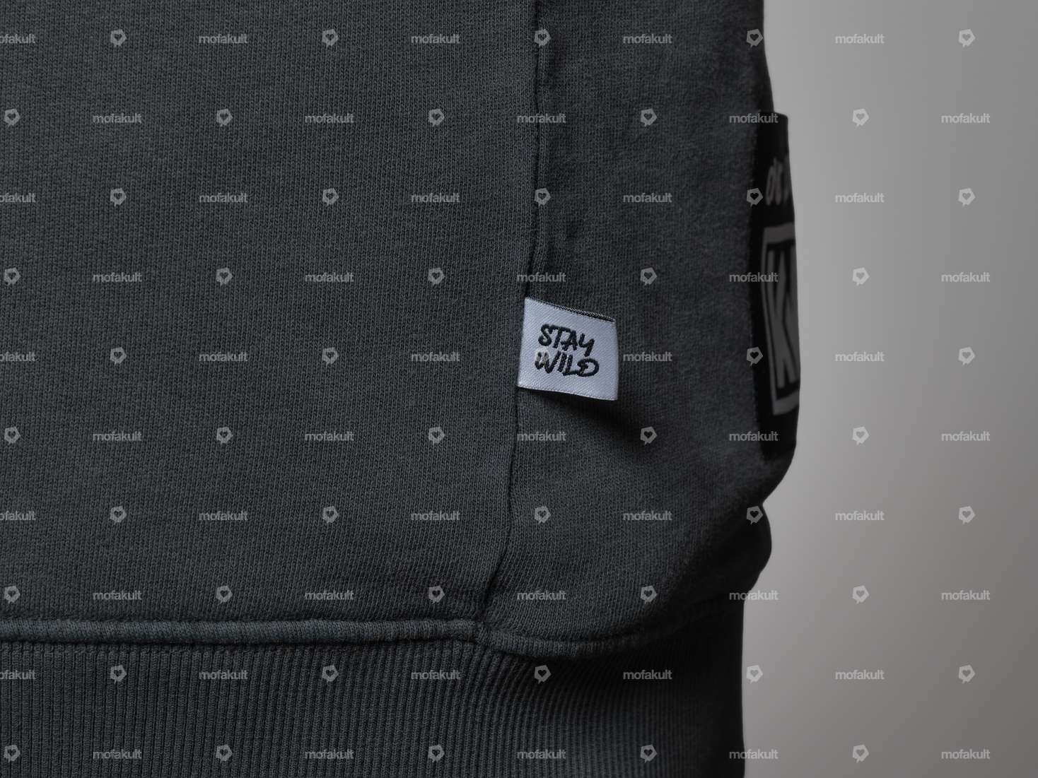 KULTWEAR Hoodie «Velcro» Stonewash grau Carousel Image 6