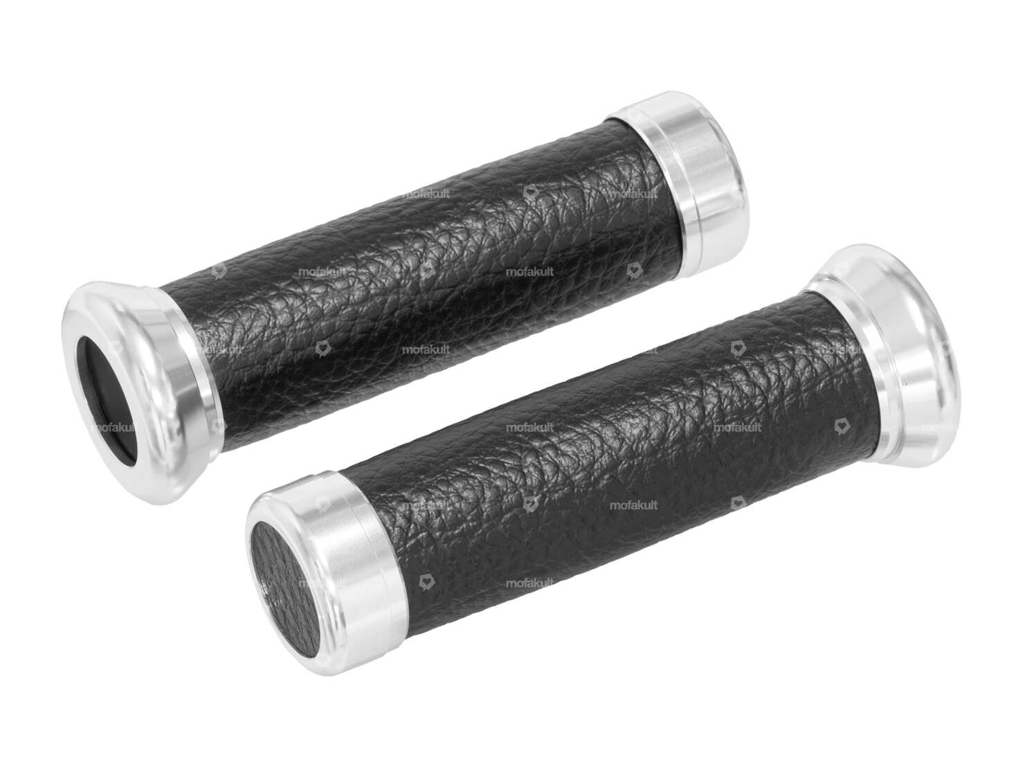 Maniglie GPO in pelle alluminio nero Carousel Image 1