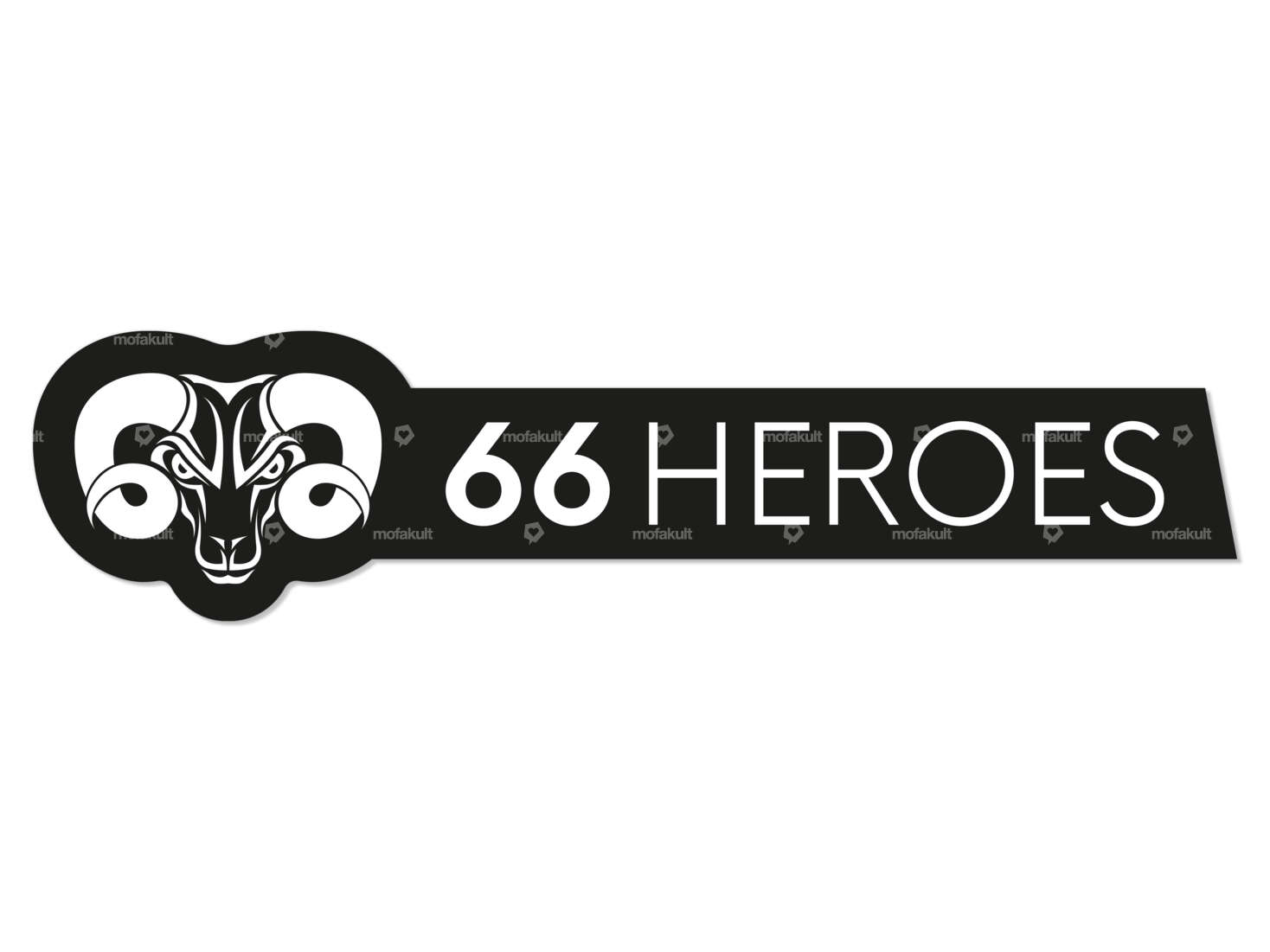 Sticker "66HEROES" 83 x 20 mm black Carousel Image 1