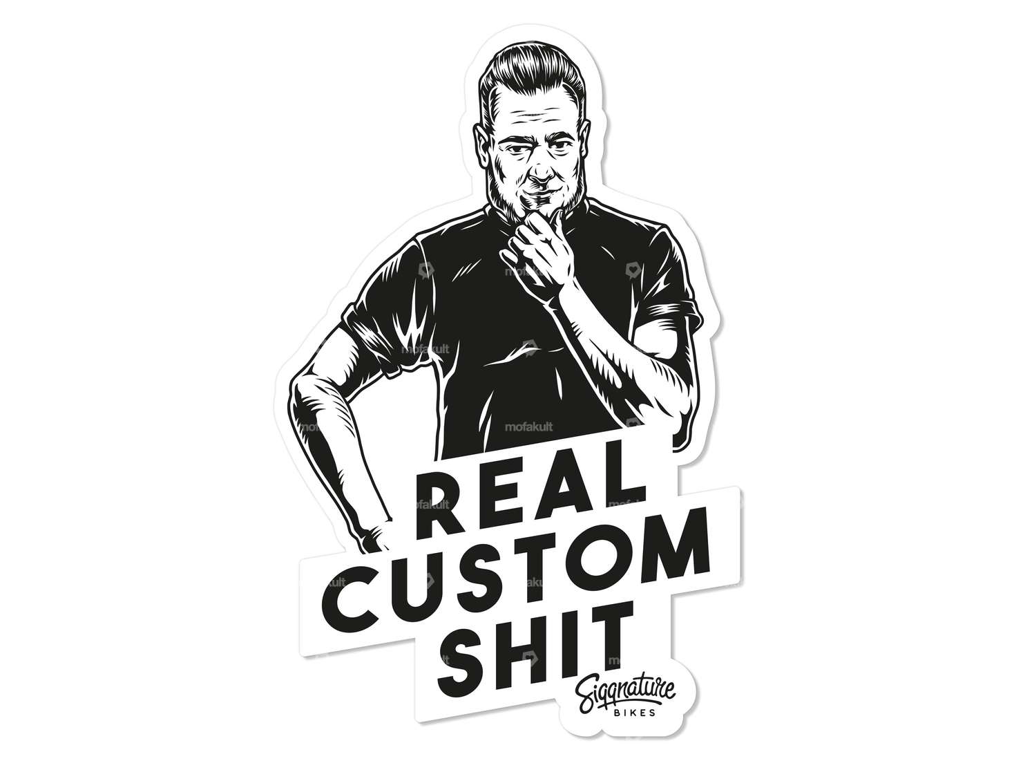 Adesivo Siggnature "Real Custom Shit" 65 x 100 mm Carousel Image 1