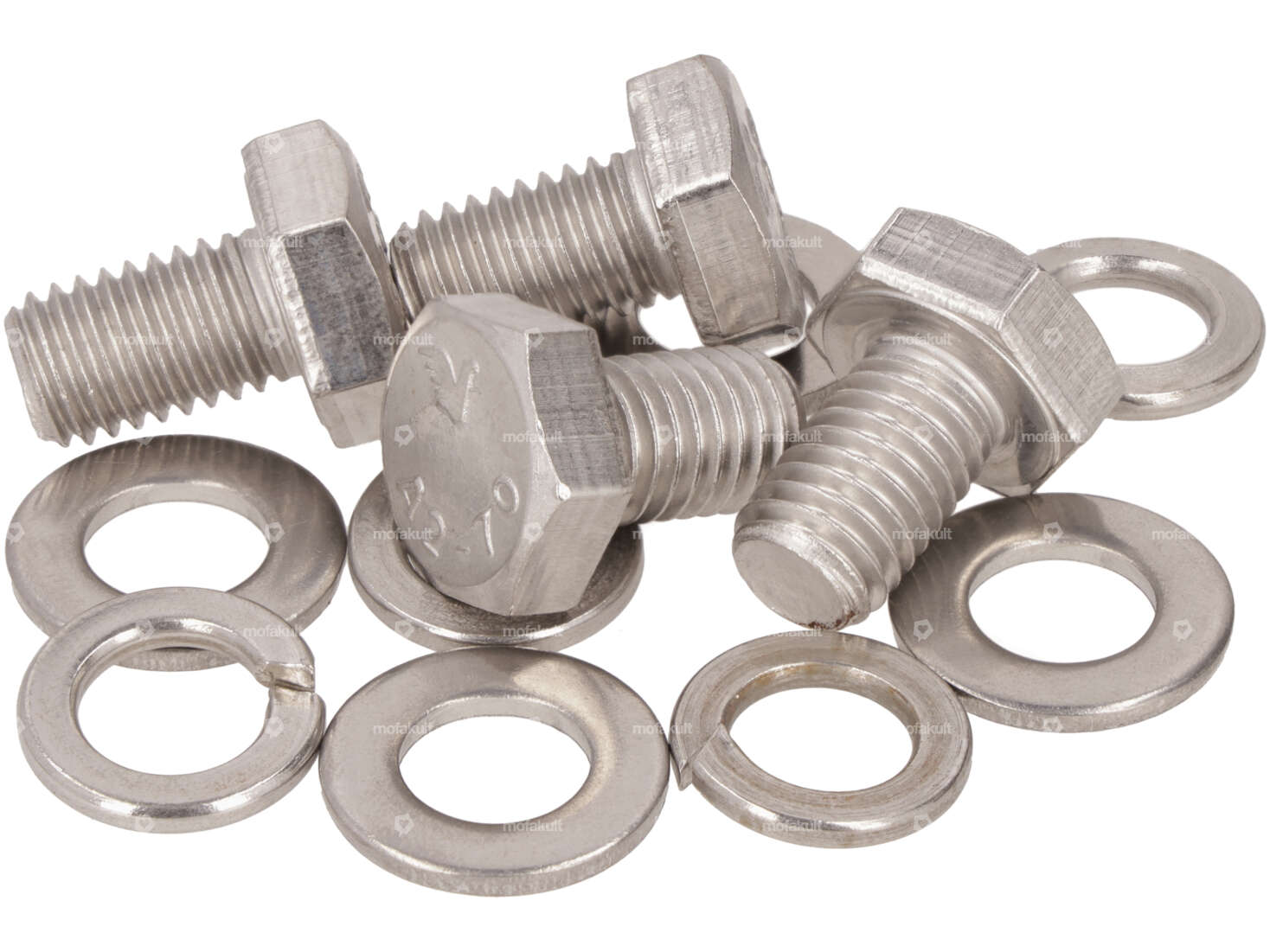 swiing® set viti rilancio mozzo ruota posteriore / cambio Inox | Piaggio Ciao, SI, Bravo, Boxer Carousel Image 1