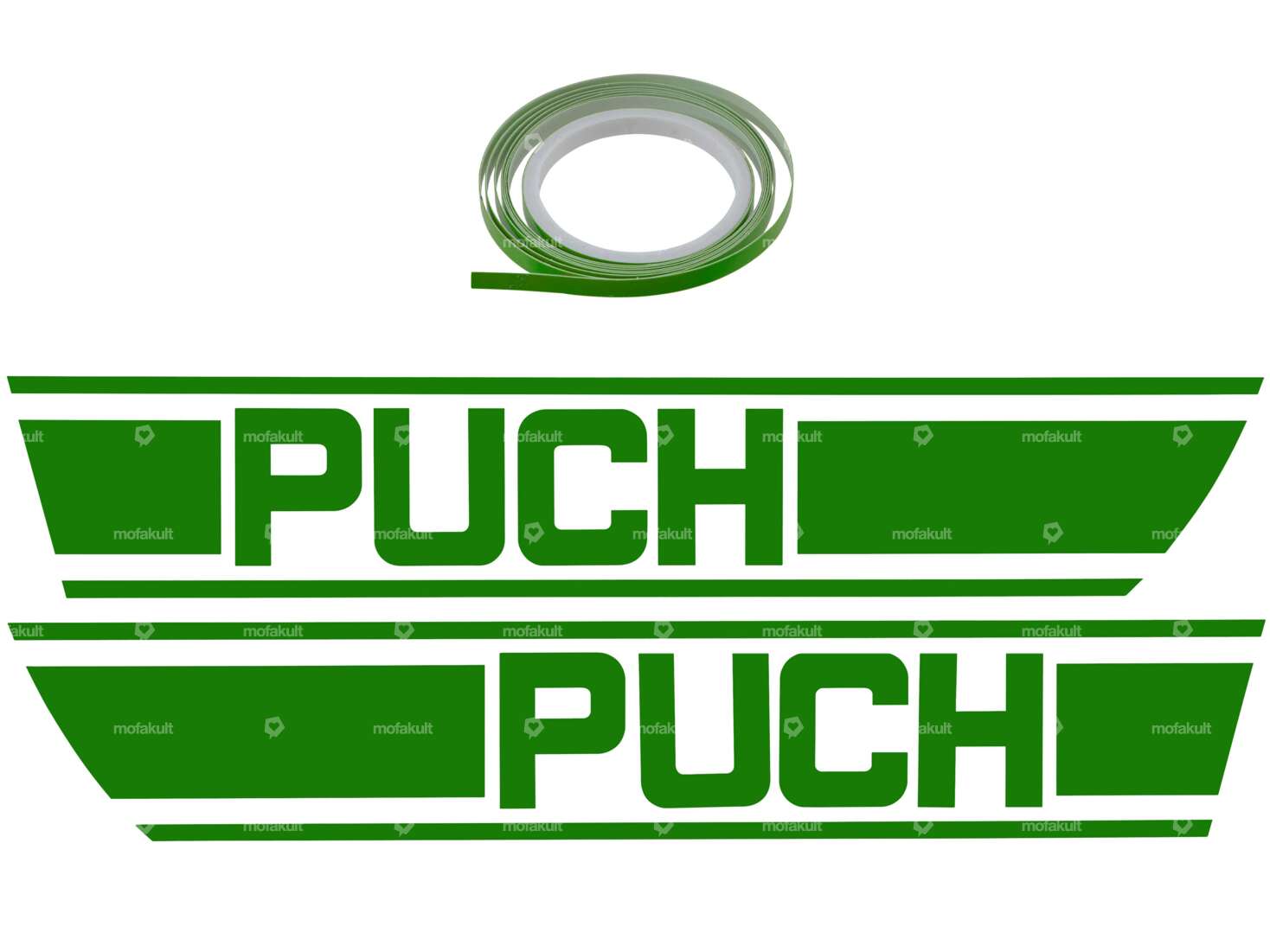 Kit adesivo serbatoio foglio verde trama | Puch X30 Carousel Image 1