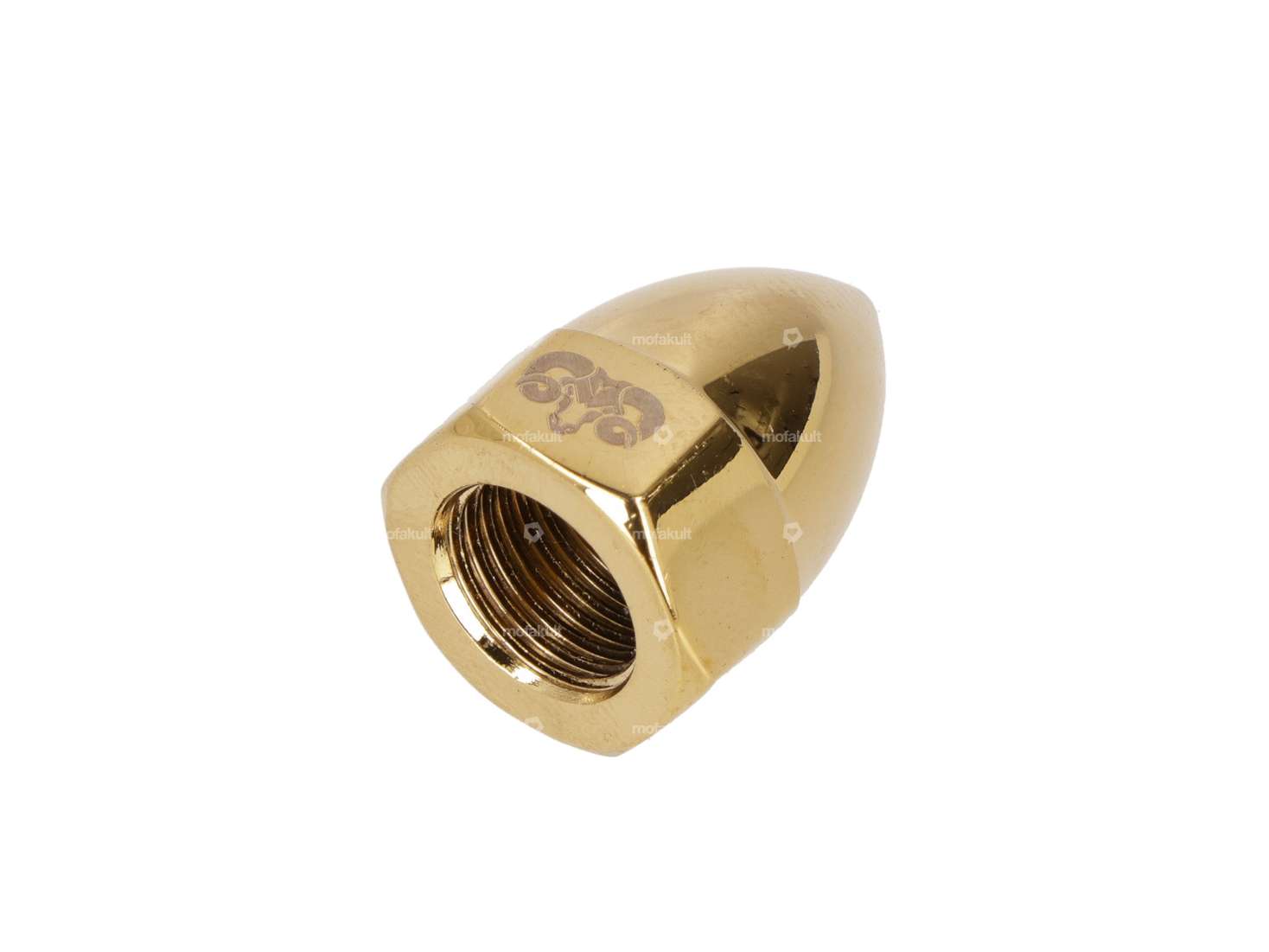 66HEROES Bullit M10x1 pointed nut (wheel nut) gold Inox Carousel Image 2