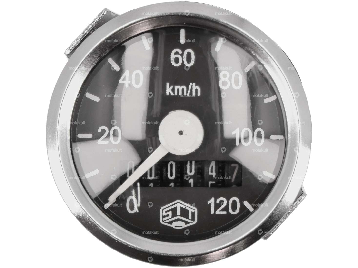 Tachimetro 120 km/h Ø 48 mm (quadrante nero) Carousel Image 3