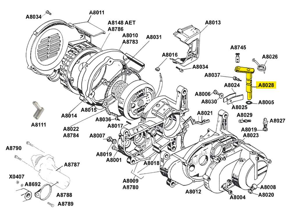Clutch lever engine | Beta 521, 512 (A8028) Carousel Image 3