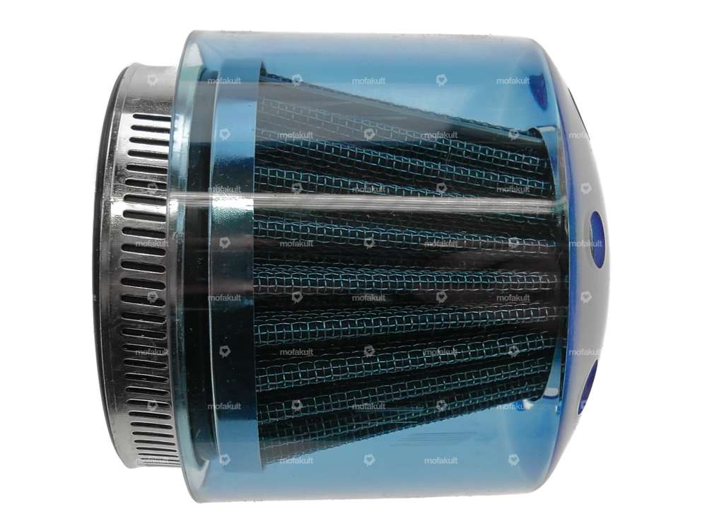 GPO griglia filtro aria con tappo paraspruzzi blu carburatore SHA (Ø=60mm) Carousel Image 3