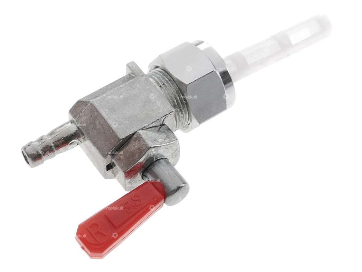 Benzinhahn senkrecht M16x1 (mit Überwurfmutter) unten abgehend rot Carousel Image 3