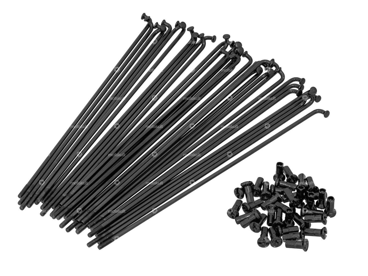 Set di raggi GPO 17" incl. nipplo (2,9 x 188 mm) nero Carousel Image 1