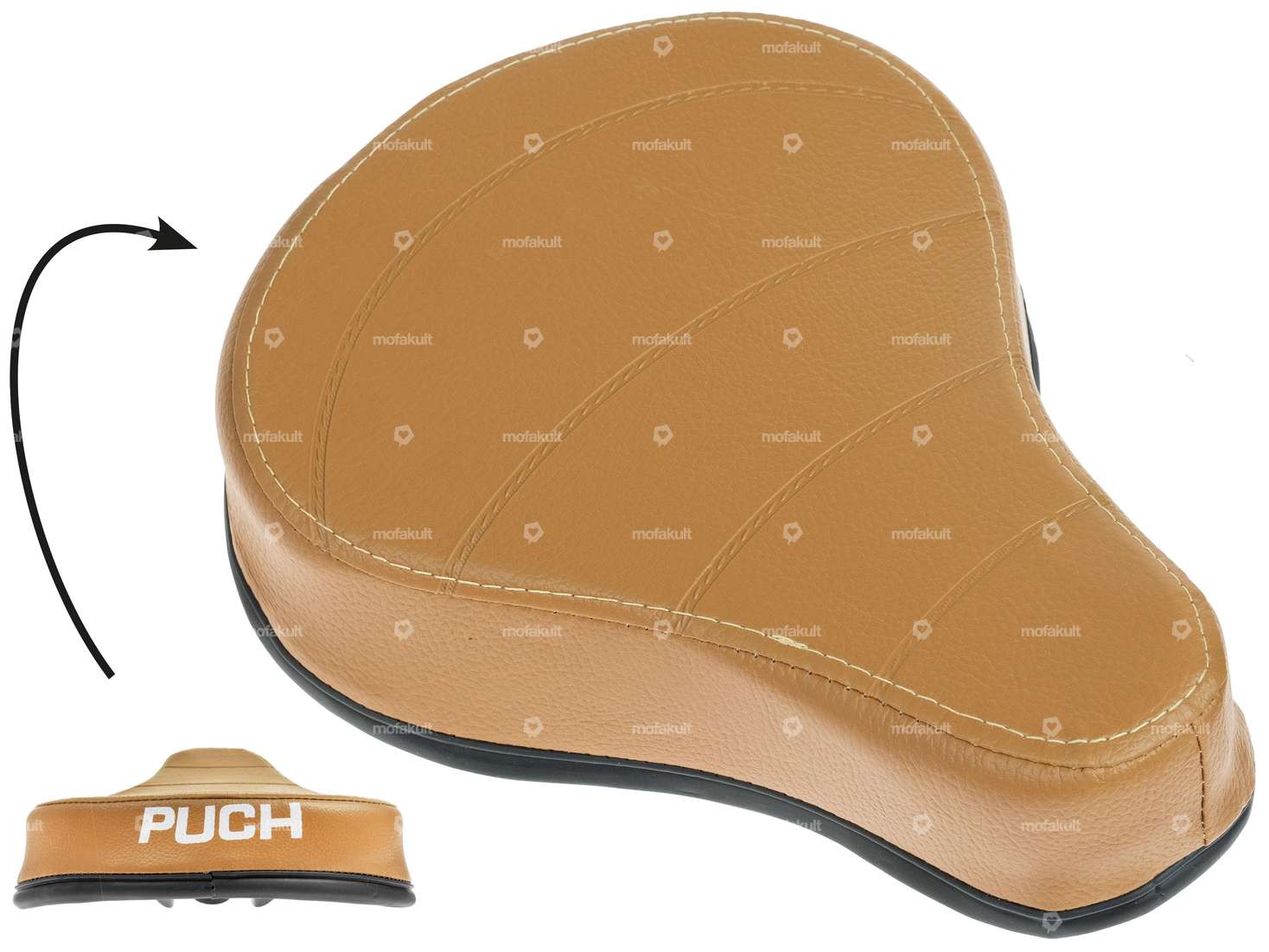 Saddle "PUCH" lettering extra flat beige Carousel Image 1