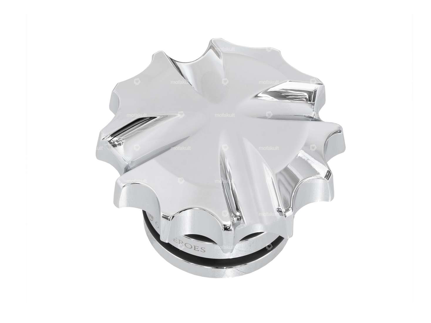 66HEROES Tappo serbatoio "Croce di Ferro" alluminio cromo | Piaggio Ciao, Bravo Carousel Image 1