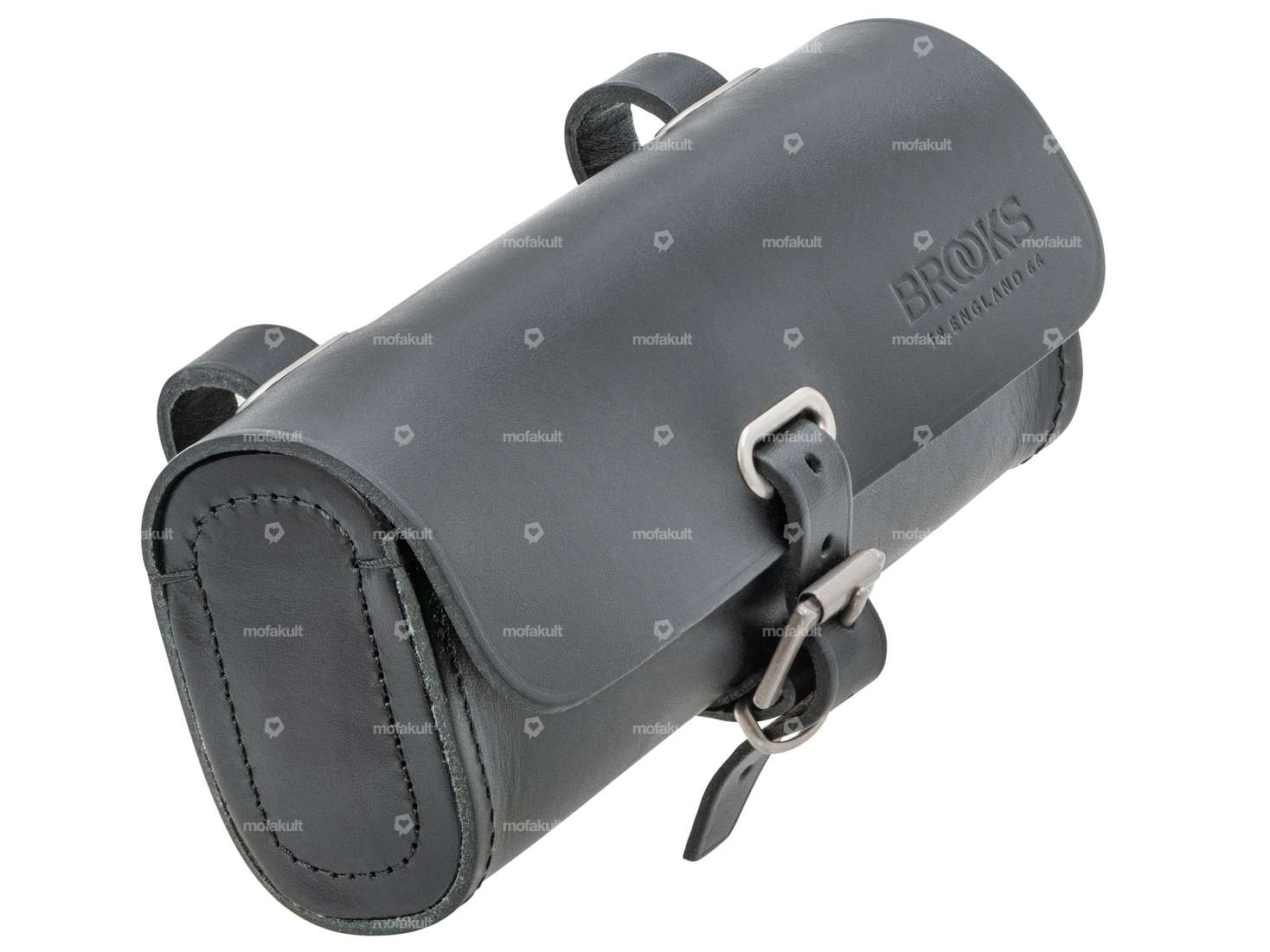 BROOKS borsa da sella ovale in pelle nera Carousel Image 1