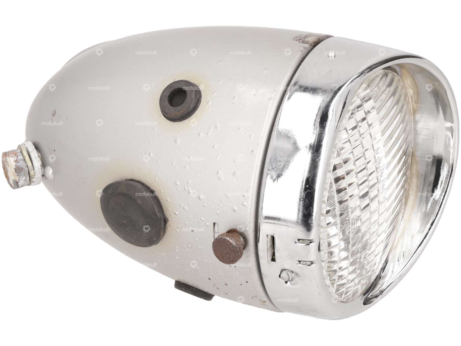 Union Eierlampe Ø 92 mm mit Beschädigungen (mittige Befestigung) silber NOS Carousel Image 2