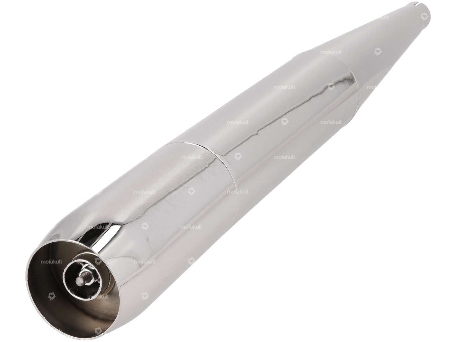 Silenziatore posteriore a sigaro Ø 28 / 70 mm cromato Carousel Image 2