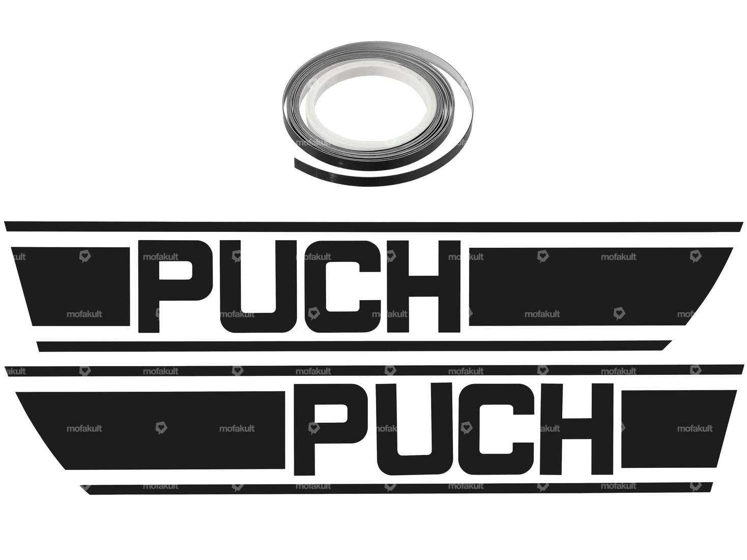 Kit adesivo serbatoio nero trama lamina | Puch X30 Carousel Image 1