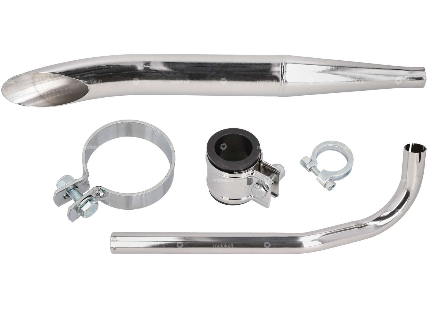 Auspuff-Set Sidepipe Ø 28 / 60 mm Chrom | Sachs 503 Carousel Image 1