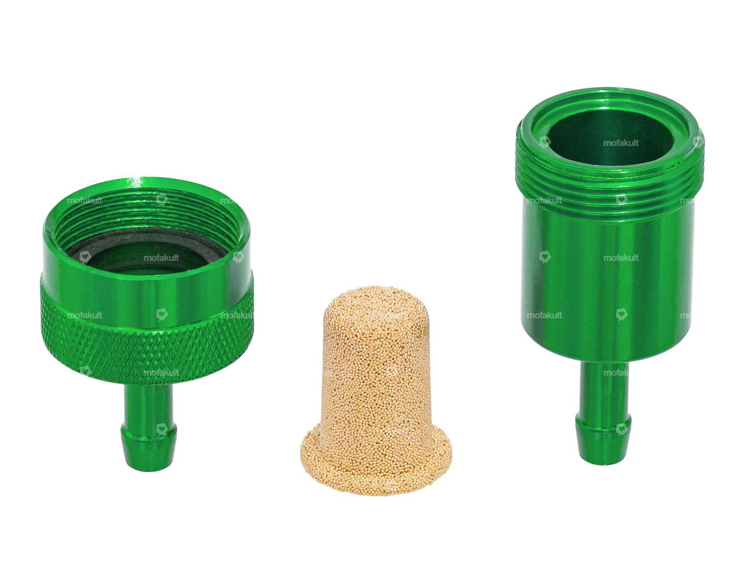 Raccordo filtro carburante GPO 6 mm alluminio verde (rimovibile) Carousel Image 2