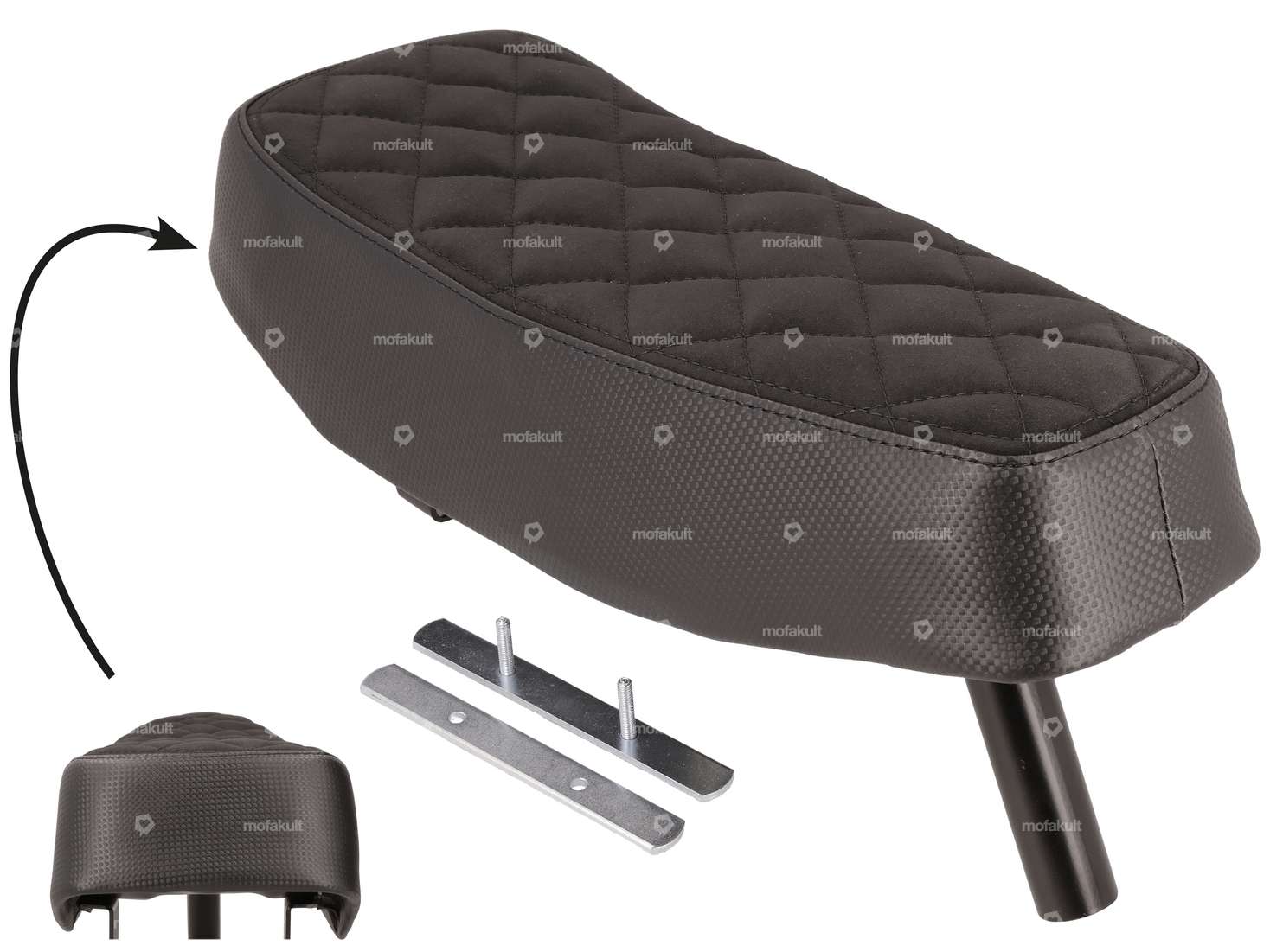 Sedile lungo nero a scacchi | Puch Maxi Carousel Image 1